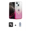 MARSİLYAN™- iPhone 14 Kılıf Eksen Minimal Özel Seri - Siyah Joko Magic 5D Cam + PVD Metal Kamera Lens - PE