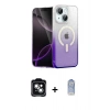 MARSİLYAN™- iPhone 14 Kılıf Eksen Minimal Özel Seri - Siyah Joko Magic 5D Cam + PVD Metal Kamera Lens - YL