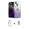 MARSİLYAN™- iPhone 14 Kılıf Eksen Minimal Özel Seri - Siyah Joko Magic 5D Cam + Shine Kamera Lens - GI