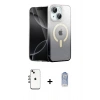 MARSİLYAN™- iPhone 14 Kılıf Eksen Minimal Özel Seri - Siyah Joko Magic 5D Cam + Shine Kamera Lens - GI