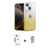 MARSİLYAN™- iPhone 14 Kılıf Eksen Minimal Özel Seri - Siyah Joko Magic 5D Cam + Shine Kamera Lens - KI