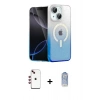 MARSİLYAN™- iPhone 14 Kılıf Eksen Minimal Özel Seri - Siyah Joko Magic 5D Cam + Shine Kamera Lens - KI