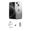 MARSİLYAN™- iPhone 14 Kılıf Eksen Minimal Özel Seri - Siyah Joko Magic 5D Cam + Shine Kamera Lens - MI