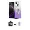 MARSİLYAN™- iPhone 14 Kılıf Eksen Minimal Özel Seri - Siyah Joko Magic 5D Cam + PVD Metal Kamera Lens - SH