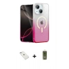 MARSİLYAN™- iPhone 14 Kılıf Eksen Minimal Özel Seri - Siyah Joko Magic 5D Hayalet Cam + Diamond Kamera Lens - SABE