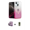 MARSİLYAN™- iPhone 14 Kılıf Eksen Minimal Özel Seri - Siyah Joko Magic 5D Hayalet Cam + Raze Metal Kamera Lens - MR