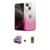 MARSİLYAN™- iPhone 14 Kılıf Eksen Minimal Özel Seri - Siyah Joko Magic 5D Hayalet Cam + Raze Metal Kamera Lens - SH