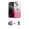 MARSİLYAN™- iPhone 14 Kılıf Eksen Minimal Özel Seri - Siyah Joko Magic 5D Hayalet Cam + Raze Metal Kamera Lens - KI