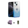 MARSİLYAN™- iPhone 14 Kılıf Eksen Minimal Özel Seri - Siyah Joko Magic 5D Hayalet Cam + Raze Metal Kamera Lens - SH