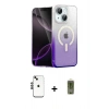 MARSİLYAN™- iPhone 14 Kılıf Eksen Minimal Özel Seri - Siyah Joko Magic 5D Hayalet Cam + Shine Kamera Lens - SH