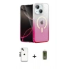 MARSİLYAN™- iPhone 14 Kılıf Eksen Minimal Özel Seri - Siyah Joko Magic 5D Hayalet Cam + Shine Kamera Lens - SH