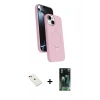 MARSİLYAN™- iPhone 14 Kılıf İz Işık Koleksiyonu - Şeffaf 360 Full Body Arka Koruyucu + Diamond Kamera Lens - KI