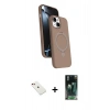 MARSİLYAN™- iPhone 14 Kılıf İz Işık Koleksiyonu - Şeffaf 360 Full Body Arka Koruyucu + Diamond Kamera Lens - KI