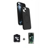 MARSİLYAN™- iPhone 14 Kılıf İz Işık Koleksiyonu - Şeffaf 360 Full Body Arka Koruyucu + PVD Metal Kamera Lens - MI