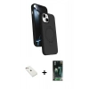 MARSİLYAN™- iPhone 14 Kılıf İz Işık Koleksiyonu - Şeffaf 360 Full Body Arka Koruyucu + Pembe Diamond Kamera Lens