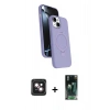 MARSİLYAN™- iPhone 14 Kılıf İz Işık Koleksiyonu - Şeffaf 360 Full Body Arka Koruyucu + PVD Metal Kamera Lens - PE