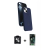 MARSİLYAN™- iPhone 14 Kılıf İz Işık Koleksiyonu - Şeffaf 360 Full Body Arka Koruyucu + PVD Metal Kamera Lens - YL