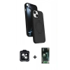 MARSİLYAN™- iPhone 14 Kılıf İz Işık Koleksiyonu - Şeffaf 360 Full Body Arka Koruyucu + PVD Metal Kamera Lens - YL
