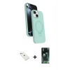 MARSİLYAN™- iPhone 14 Kılıf İz Işık Koleksiyonu - Şeffaf 360 Full Body Arka Koruyucu + Diamond Kamera Lens - SABE