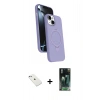 MARSİLYAN™- iPhone 14 Kılıf İz Işık Koleksiyonu - Şeffaf 360 Full Body Arka Koruyucu + Diamond Kamera Lens - SABE