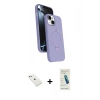 MARSİLYAN™- iPhone 14 Kılıf İz Işık Koleksiyonu - Şeffaf Pasifik Cam Ekran Koruyucu + Diamond Kamera Lens - SABE