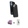 MARSİLYAN™- iPhone 14 Kılıf İz Işık Koleksiyonu - Şeffaf Pasifik Cam Ekran Koruyucu + Raze Metal Kamera Lens - KI