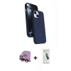 MARSİLYAN™- iPhone 14 Kılıf İz Işık Koleksiyonu - Şeffaf Pasifik Cam Ekran Koruyucu + Raze Metal Kamera Lens - KI
