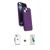 MARSİLYAN™- iPhone 14 Kılıf İz Işık Koleksiyonu - Şeffaf Pasifik Cam Ekran Koruyucu + Shine Kamera Lens - MI