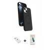 MARSİLYAN™- iPhone 14 Kılıf İz Işık Koleksiyonu - Şeffaf Pasifik Cam Ekran Koruyucu + Pembe Diamond Kamera Lens