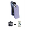 MARSİLYAN™- iPhone 14 Kılıf İz Işık Koleksiyonu - Şeffaf Pasifik Cam Ekran Koruyucu + PVD Metal Kamera Lens - SH