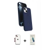 MARSİLYAN™- iPhone 14 Kılıf İz Işık Koleksiyonu - Şeffaf Pasifik Cam Ekran Koruyucu + Shine Kamera Lens - KI