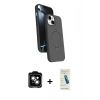 MARSİLYAN™- iPhone 14 Kılıf İz Işık Koleksiyonu - Şeffaf Pasifik Cam Ekran Koruyucu + PVD Metal Kamera Lens - TU