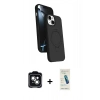 MARSİLYAN™- iPhone 14 Kılıf İz Işık Koleksiyonu - Şeffaf Pasifik Cam Ekran Koruyucu + PVD Metal Kamera Lens - YL