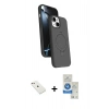 MARSİLYAN™- iPhone 14 Kılıf İz Işık Koleksiyonu - Şeffaf Royal Nano Ekran Koruyucu + Pembe Diamond Kamera Lens