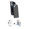 MARSİLYAN™- iPhone 14 Kılıf İz Işık Koleksiyonu - Şeffaf Royal Nano Ekran Koruyucu + Shine Kamera Lens - SH