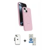 MARSİLYAN™- iPhone 14 Kılıf İz Işık Koleksiyonu - Şeffaf Royal Nano Ekran Koruyucu + Shine Kamera Lens - SH