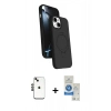 MARSİLYAN™- iPhone 14 Kılıf İz Işık Koleksiyonu - Şeffaf Royal Nano Ekran Koruyucu + Shine Kamera Lens - SH