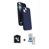 MARSİLYAN™- iPhone 14 Kılıf İz Işık Koleksiyonu - Şeffaf Royal Nano Ekran Koruyucu + PVD Metal Kamera Lens - TU