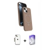 MARSİLYAN™- iPhone 14 Kılıf İz Işık Koleksiyonu - Siyah Bilvis 5in1 3D Magic Cam Ekran Koruyucu + Shine Kamera Lens - GD
