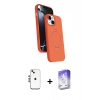 MARSİLYAN™- iPhone 14 Kılıf İz Işık Koleksiyonu - Siyah Bilvis 5in1 3D Magic Cam Ekran Koruyucu + Shine Kamera Lens - GS