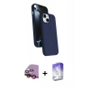MARSİLYAN™- iPhone 14 Kılıf İz Işık Koleksiyonu - Siyah Bilvis 5in1 3D Magic Cam Ekran Koruyucu + Raze Metal Kamera Lens - KI