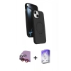 MARSİLYAN™- iPhone 14 Kılıf İz Işık Koleksiyonu - Siyah Bilvis 5in1 3D Magic Cam Ekran Koruyucu + Raze Metal Kamera Lens - KI