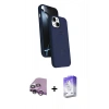MARSİLYAN™- iPhone 14 Kılıf İz Işık Koleksiyonu - Siyah Bilvis 5in1 3D Magic Cam Ekran Koruyucu + Raze Metal Kamera Lens - MR
