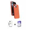 MARSİLYAN™- iPhone 14 Kılıf İz Işık Koleksiyonu - Siyah Bilvis 5in1 3D Magic Cam Ekran Koruyucu + Shine Kamera Lens - KI