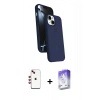 MARSİLYAN™- iPhone 14 Kılıf İz Işık Koleksiyonu - Siyah Bilvis 5in1 3D Magic Cam Ekran Koruyucu + Shine Kamera Lens - KI