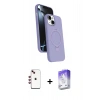 MARSİLYAN™- iPhone 14 Kılıf İz Işık Koleksiyonu - Siyah Bilvis 5in1 3D Magic Cam Ekran Koruyucu + Shine Kamera Lens - KI