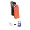 MARSİLYAN™- iPhone 14 Kılıf İz Işık Koleksiyonu - Siyah Bilvis 5in1 5D Magic Hayalet Cam Ekran Koruyucu + Diamond Kamera Lens - SABE