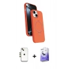 MARSİLYAN™- iPhone 14 Kılıf İz Işık Koleksiyonu - Siyah Bilvis 5in1 5D Magic Hayalet Cam Ekran Koruyucu + Shine Kamera Lens - GD