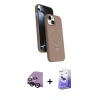 MARSİLYAN™- iPhone 14 Kılıf İz Işık Koleksiyonu - Siyah Bilvis 5in1 5D Magic Hayalet Cam Ekran Koruyucu + Raze Metal Kamera Lens - SH