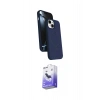 MARSİLYAN™- iPhone 14 Kılıf İz Işık Koleksiyonu - Siyah Bilvis 5in1 5D Magic Hayalet Cam Ekran Koruyucu